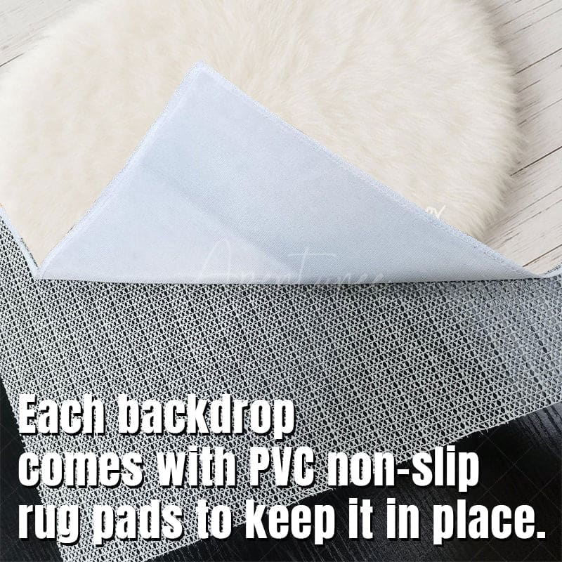 Aperturee - Aperturee White Oval Wool Rug Fabric Floor Backdrop For Photo