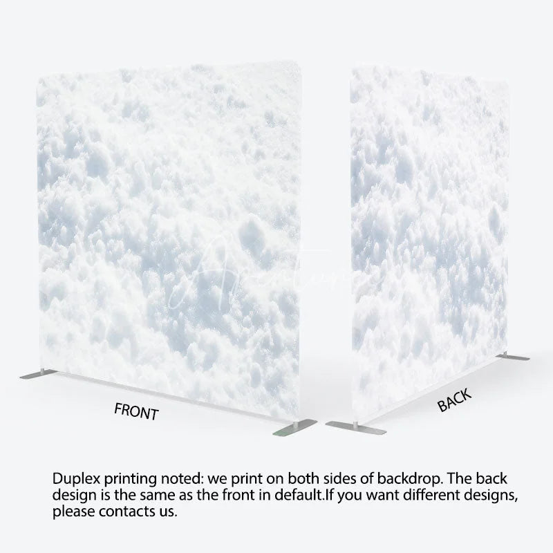 Aperturee - Aperturee White Snow Texture Tension Fabric Backdrop Frozen Ground Winter Background Pure Snowfield Decoration