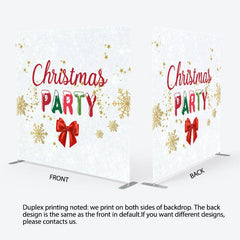 Aperturee - Aperturee White Snowflake Christmas Square Arch Fabric Backdrop