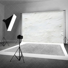 Aperturee - Aperturee White Textured Abstract Fine Art Backdrop Impasto Oil Painting Style Photography Background