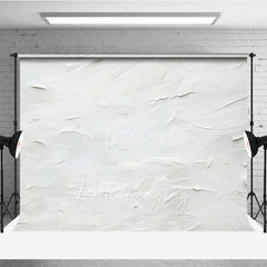 Aperturee - Aperturee White Textured Abstract Fine Art Backdrop Impasto Oil Painting Style Photography Background