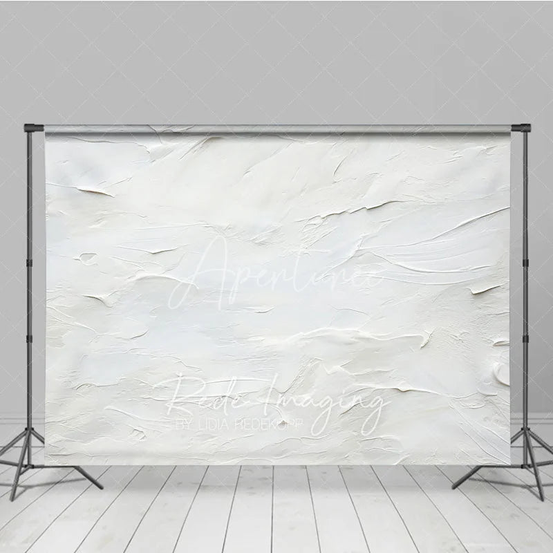 Aperturee - Aperturee White Textured Abstract Fine Art Backdrop Impasto Oil Painting Style Photography Background