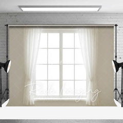 Aperturee - Aperturee White Window Sheer Curtains Backdrop Bright Natural Light Photography Studio Prop for Portraits