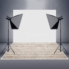 Aperturee - Aperturee White Wood Retro Mottled Rubber Floor Mat For Photo