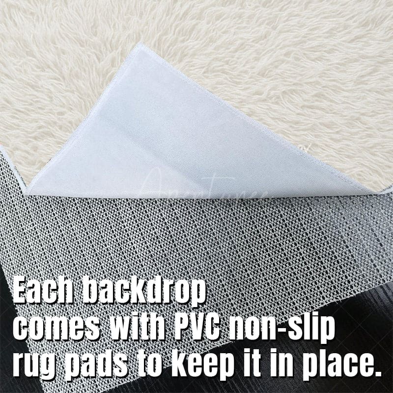 Aperturee - Aperturee White Wool Carpet Fabric Floor Backdrop For Photo