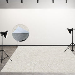 Aperturee - Aperturee White Wool Carpet Fabric Floor Backdrop For Photo