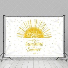 Aperturee - Aperturee White Yellow Sunshine Hello Summer Party Backdrop