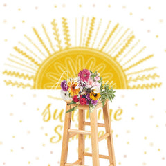 Aperturee - Aperturee White Yellow Sunshine Hello Summer Party Backdrop