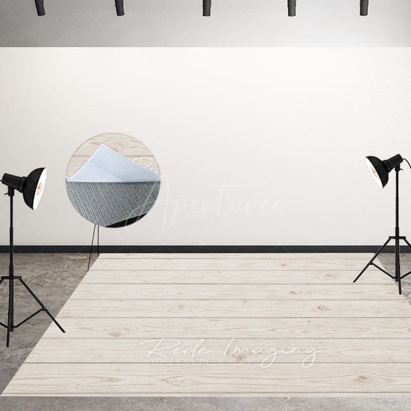 Aperturee - Aperturee Whitel Wood Grain Fabric Floor Backdrop For Photo