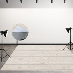 Aperturee - Aperturee Whitel Wood Grain Fabric Floor Backdrop For Photo