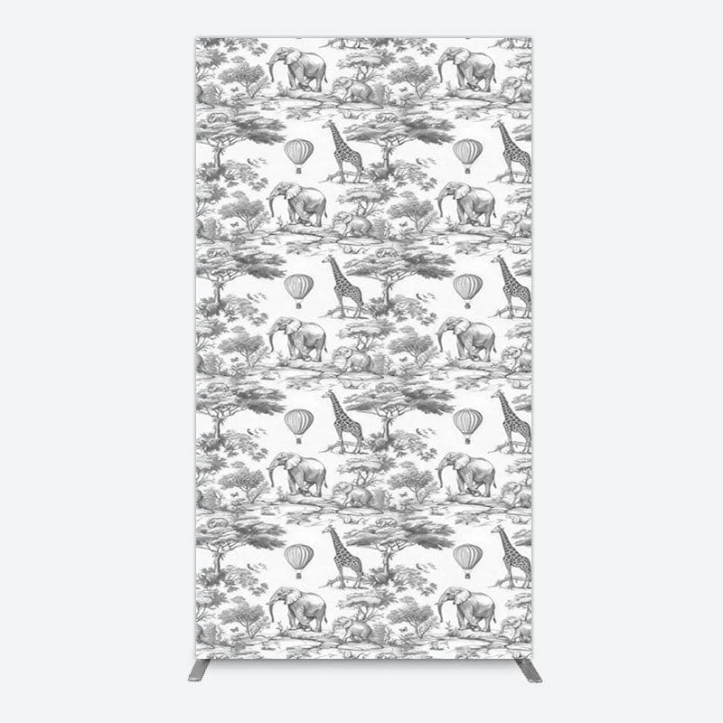Aperturee - Aperturee Wild Animals Forest Happy Birthday Rectangle Backdrop