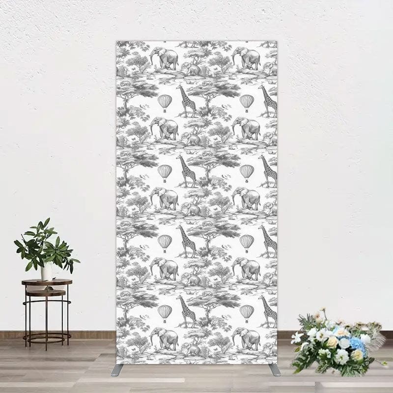 Aperturee - Aperturee Wild Animals Forest Happy Birthday Rectangle Backdrop