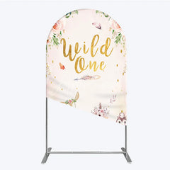 Aperturee - Aperturee Wild One Arch Backdrop Boho Woodland Animals Baby Shower Pink Floral Fox Deer Party Decor for Girl