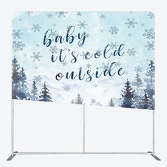 Aperturee Aperturee Winter Cold Outside Baby Shower Square Tension Backdrop