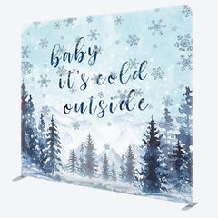 Aperturee Aperturee Winter Cold Outside Baby Shower Square Tension Backdrop