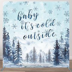 Aperturee Aperturee Winter Cold Outside Baby Shower Square Tension Backdrop