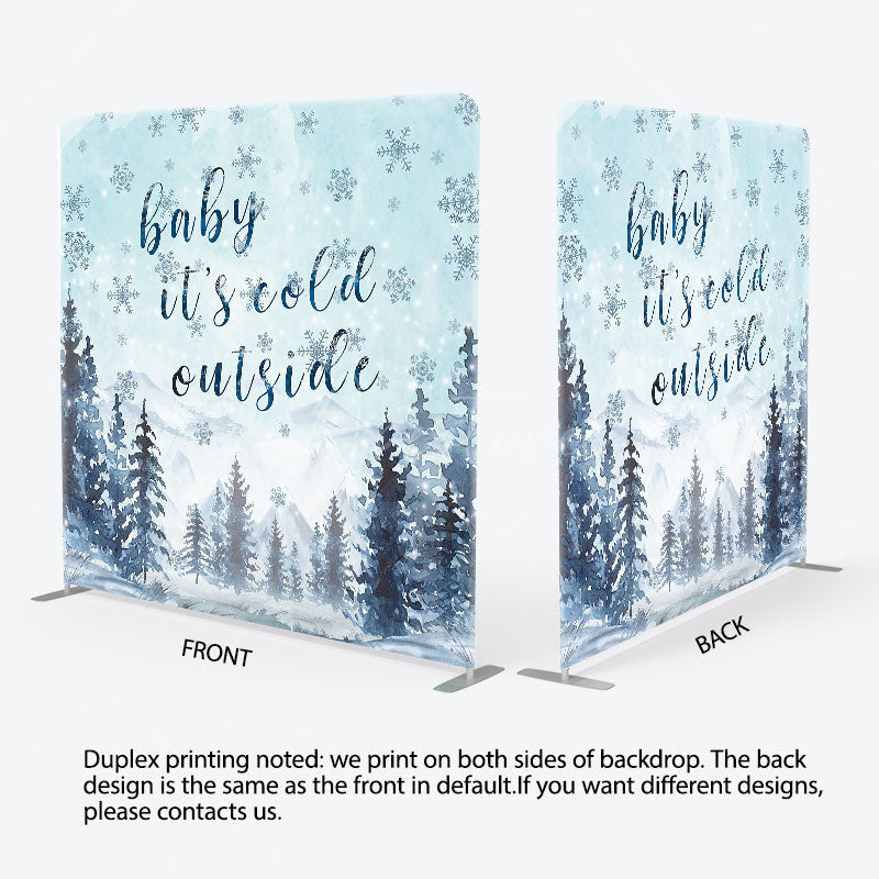 Aperturee Aperturee Winter Cold Outside Baby Shower Square Tension Backdrop