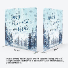 Aperturee Aperturee Winter Cold Outside Baby Shower Square Tension Backdrop