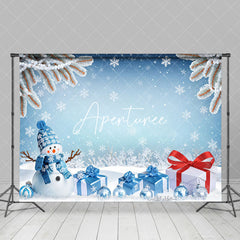 Aperturee - Aperturee Winter Fantasy Ice World Snowman Christmas Backdrop