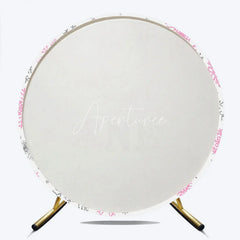 Aperturee - Aperturee Winter Onederland Round Backdrop Pink Silver Snowflake 1st Birthday Decoration Turning One Background