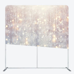 Aperturee - Aperturee Winter Snowflake Tension Fabric Backdrop Bokeh Light Photography Background Abstract Snow Decoration