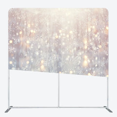 Aperturee - Aperturee Winter Snowflake Tension Fabric Backdrop White Snow Bokeh Lights Christmas Holiday Photography Background