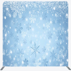 Aperturee - Aperturee Winter Snowflakes Double-Sided Tension Fabric Backdrop Blue Frozen Theme for Christmas Holiday Party Photo Booth