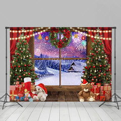 Aperturee - Aperturee Winter Sunset Xmas Gifts Decor Christmas Backdrop