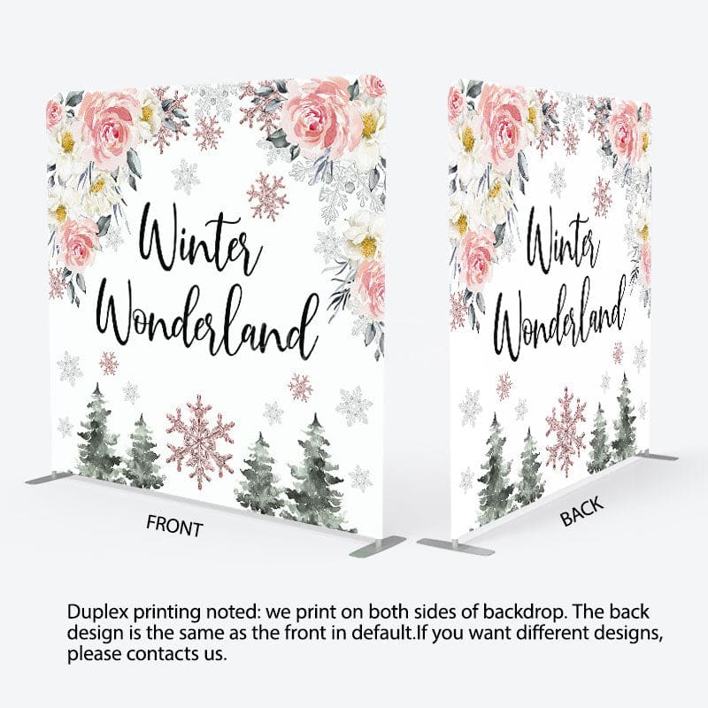 Aperturee - Aperturee Winter Wonderland Snowflake Pillow Cover Backdrop