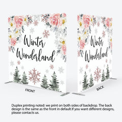 Aperturee - Aperturee Winter Wonderland Snowflake Pillow Cover Backdrop