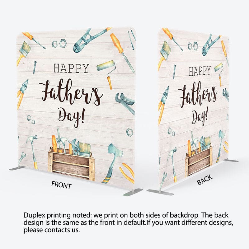 Aperturee - Aperturee Wood And Tools Fabric Backdrop Cover for Fathers Day