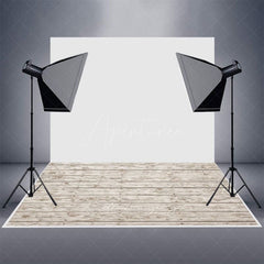 Aperturee - Aperturee Wooden Patterns White Rubber Floor Mat For Photo