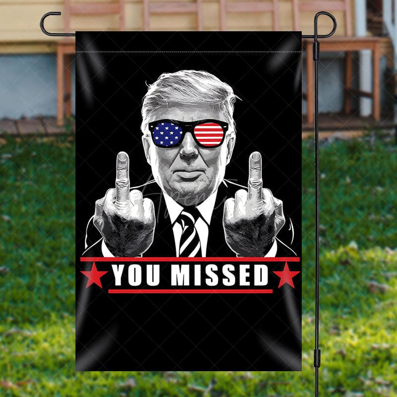 Aperturee - Aperturee You Missed Funny Trump Usa Sunglasses Garden Flag