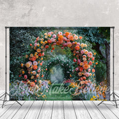 Aperturee - Arch Flowers Green Space Wedding Backdrop For Event