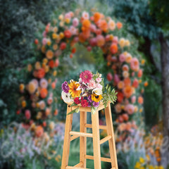 Aperturee - Arch Flowers Green Space Wedding Backdrop For Event