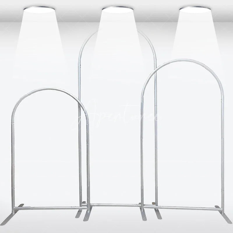 Aperturee - Aperturee Floral Wedding Arch Frame 3 Piece Set Elegant Chiara Backdrop Stand Wedding Ceremony Party Decor kit