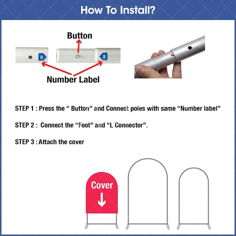 Aperturee - Aperturee Floral Wedding Arch Frame 3 Piece Set Elegant Chiara Backdrop Stand Wedding Ceremony Party Decor kit