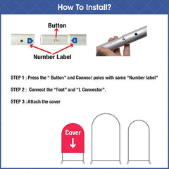 Aperturee - Aperturee Floral Wedding Arch Frame 3 Piece Set Elegant Chiara Backdrop Stand Wedding Ceremony Party Decor kit