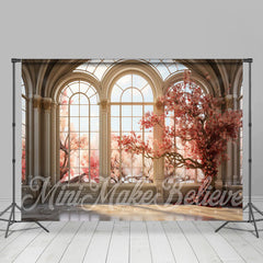 Aperturee - Arched Door And Window Cherry Tree Spring Backdrop
