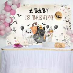 Aperturee - Baby Is Brewing Halloween Gender Reveal Backdrop