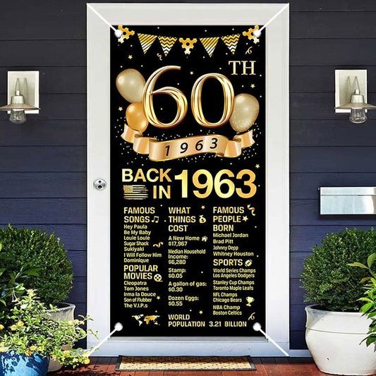 Aperturee - Back In 1963 Gold Black 60Th Birthday Door Cover