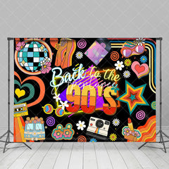 Aperturee - Back To 90S Star Floral Heart Glass Dance Backdrop