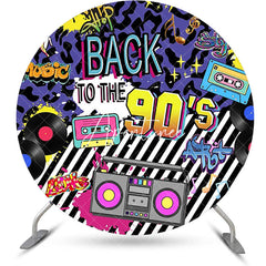 Aperturee - Back To The 90s Disco Musical Round Party Backdrop