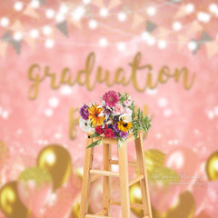 Aperturee - Balloons Glitter Bokeh Pink Grad Backdrop For Photo