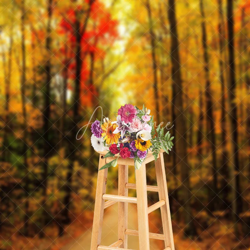 Aperturee - Beautiful Autumn Forest Scenery Photography Backdrop