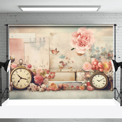 Aperturee - Bell Flowers Vintage Birthday Cake Smash Backdrop