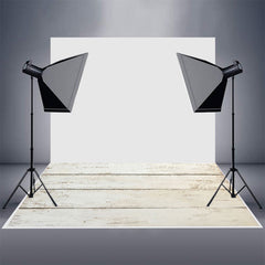 Aperturee - Biege Vintage Horizontal Stripe Wood Rubber Floor Mat