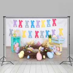 Aperturee - Big Nest Rabbit Paper Cuts Eggs Easter Backdrop