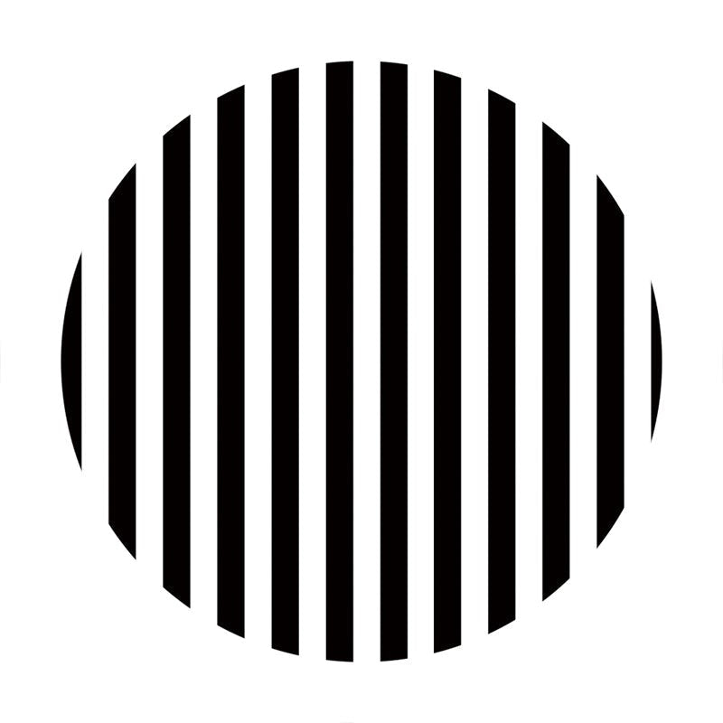 Aperturee - Black And White Stripes Round Birthday Backdrop