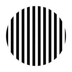 Aperturee - Black And White Stripes Round Birthday Backdrop